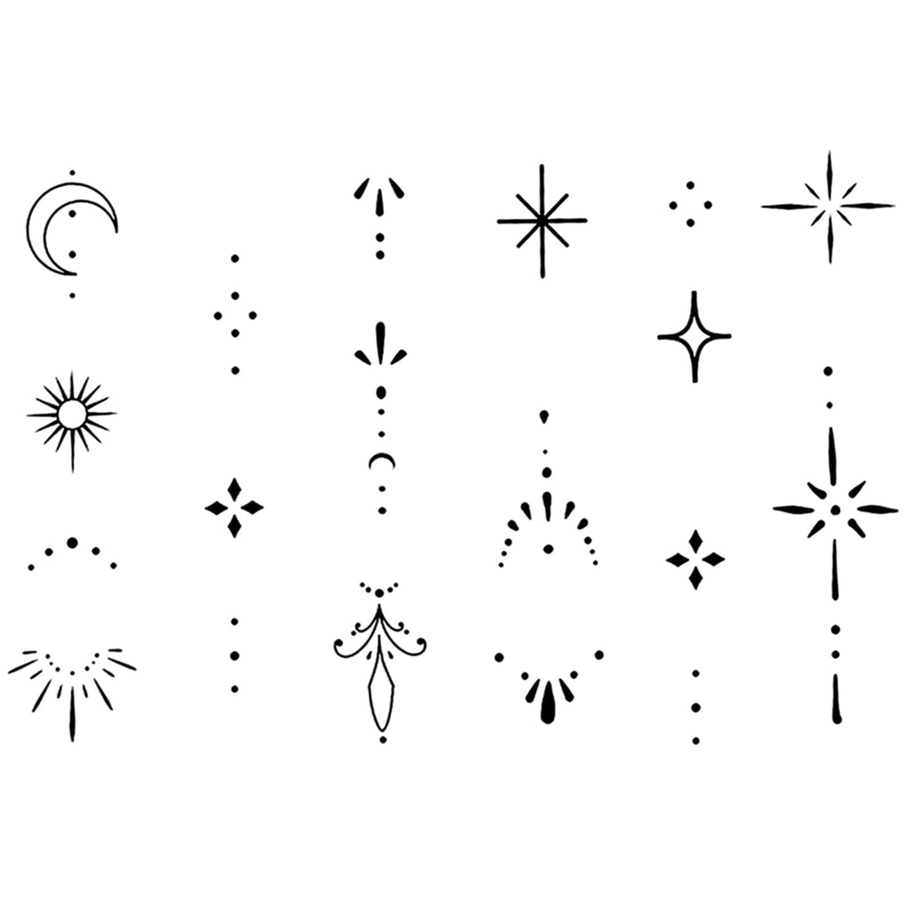 INKARTLINK Tattoo Tech: 2 Sheets Medium Semi-Permanent Tattoos – Lasts 1-2 Weeks