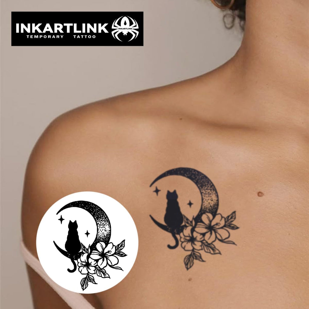 INKARTLINK Semi-Permanent Cat Tattoos - Realistic, Waterproof, 1-2 Week Wear