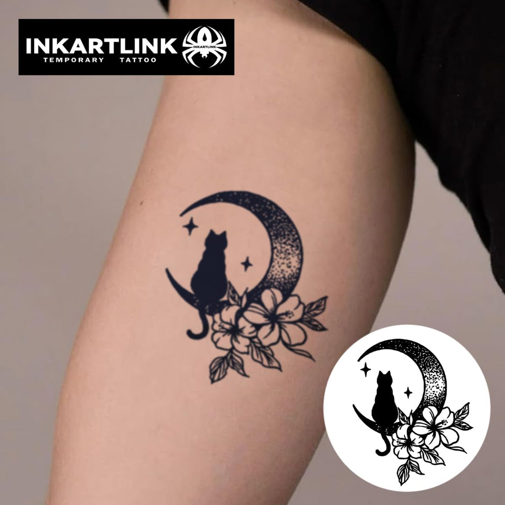 INKARTLINK Semi-Permanent Cat Tattoos - Realistic, Waterproof, 1-2 Week Wear