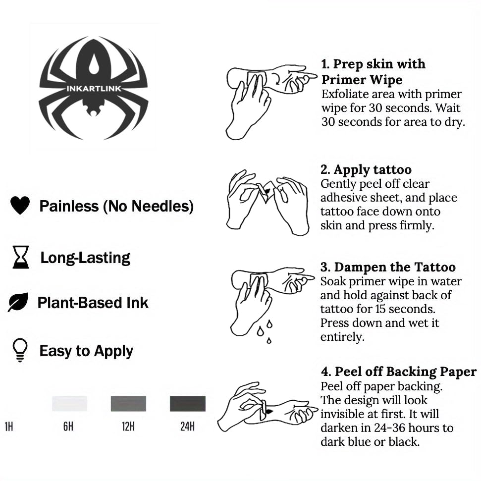 INKARTLINK Semi Permanent Tattoo — 2-Piece Full Arm Sleeve Set (Lion, Jesus) | Waterproof & Anti-Transfer