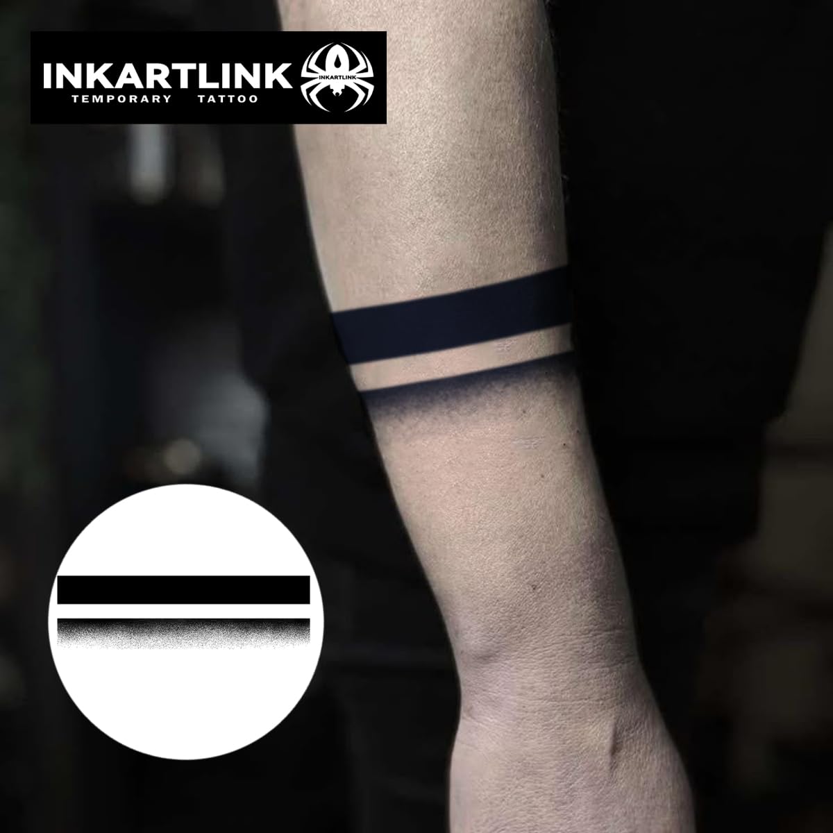 INKARTLINK Semi-Permanent Arm Tattoos – Realistic, Waterproof, Non-Reflective (Armband 2)
