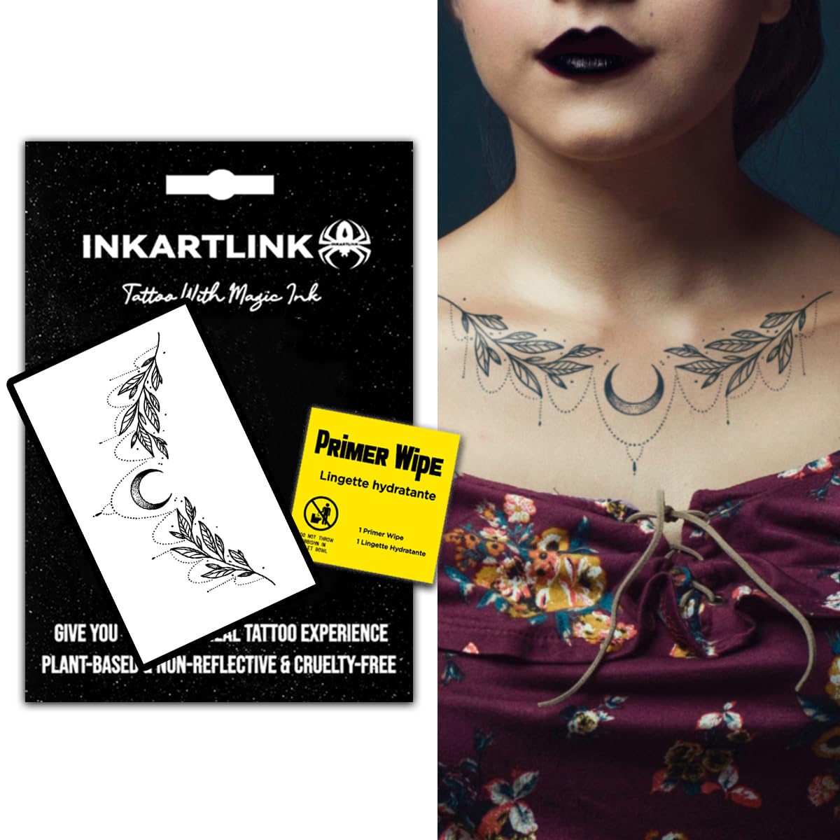 INKARTLINK Sexy Belly Button & Waist Semi-Permanent Tattoos – Star Moon Goddess