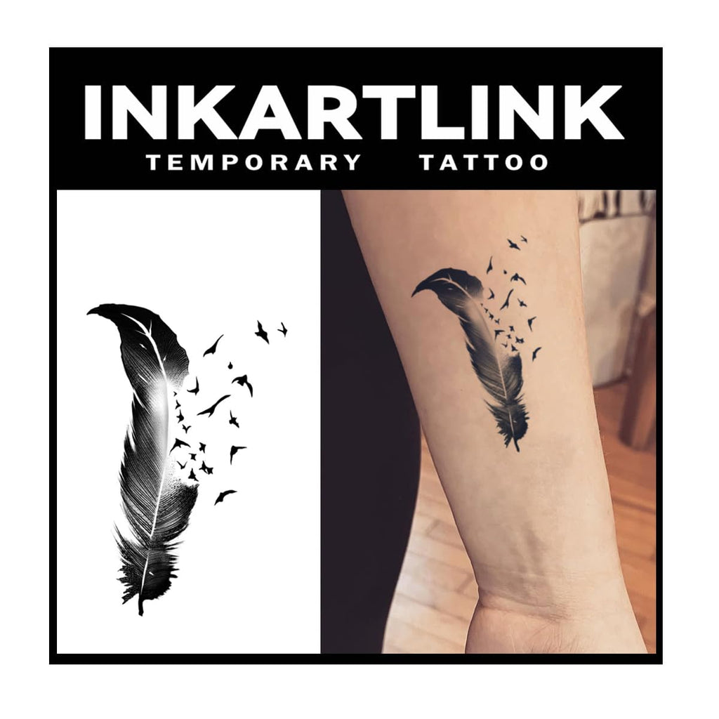 INKARTLINK Tattoo Tech: 3 Sheets Small Semi-Permanent Tattoos | Realistic, Waterproof, No Adhesive