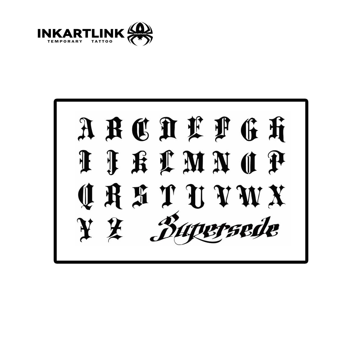INKARTLINK Semi-Permanent Tattoos — Personalized Gothic Letter Tattoos for Custom Names, Waterproof & Cruelty-Free