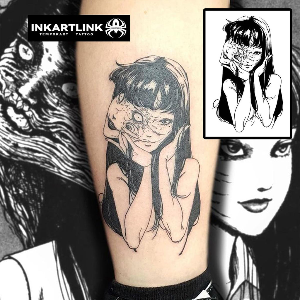 INKARTLINK Temporary Tattoos – Realistic, Waterproof Semi-Permanent Tattoos (Mask Girl)