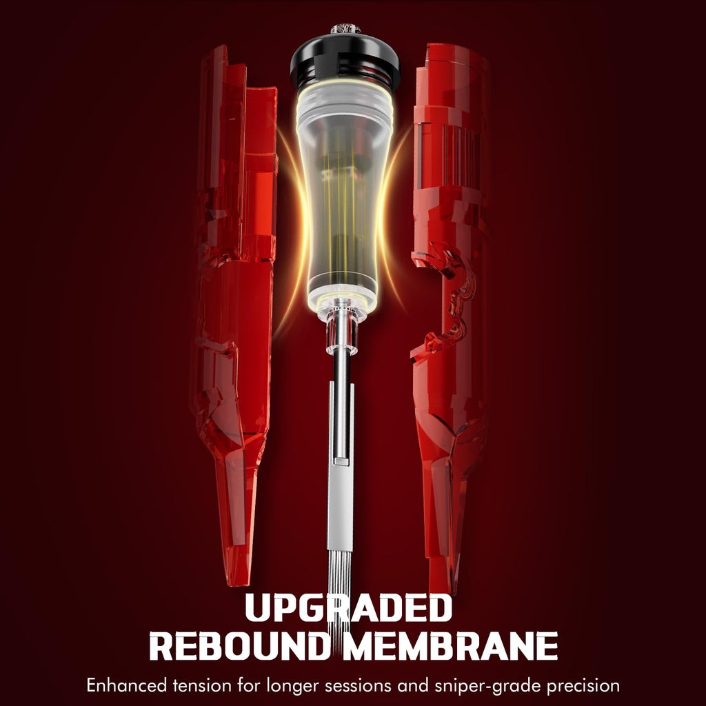 INKin 7RL EL Diablo Tattoo Cartridges – 12 Round Liner 0.35mm, 13mm Extended Tip, Silicone Grip