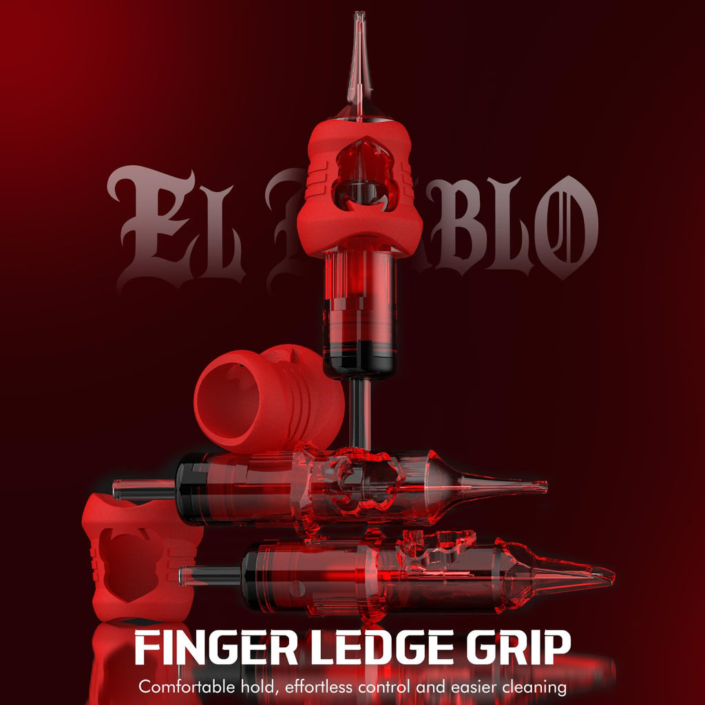 INKin EL Diablo 1203RS Tattoo Cartridges – 3RS #12 Round Shader 0.35mm, 13mm Extended Tip
