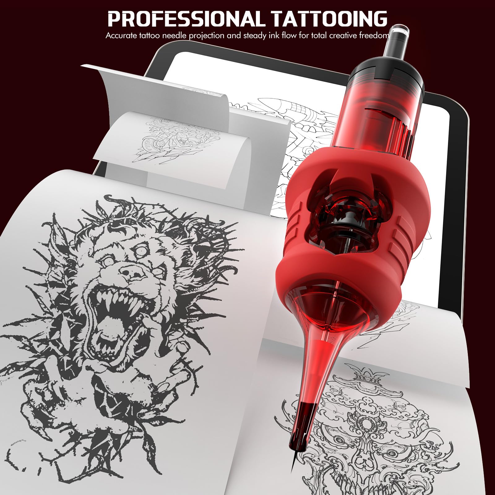 INKin EL Diablo 1203RS Tattoo Cartridges – 3RS #12 Round Shader 0.35mm, 13mm Extended Tip