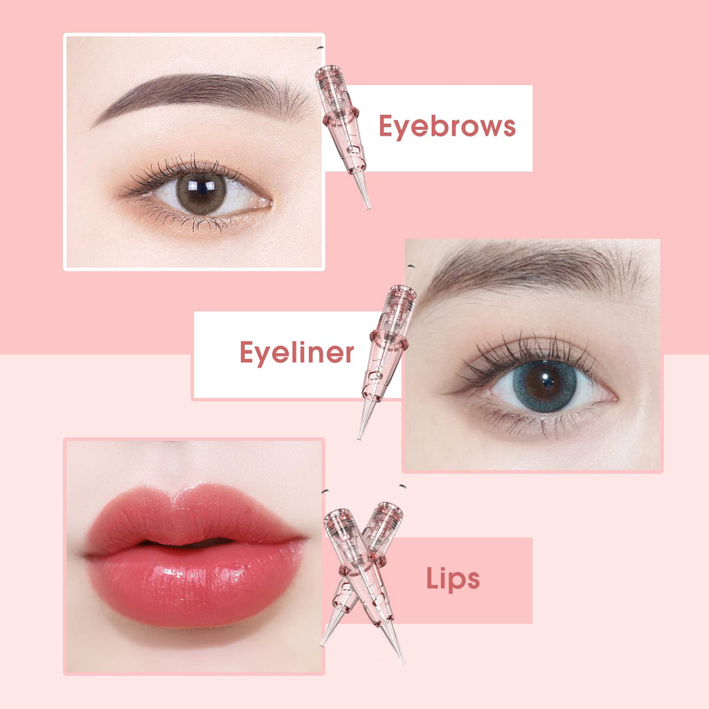 INKin Ultra-Fine PMU Needles – 5RL 0.18mm, Soft Round-Tip Cartridges for Brows, Lips & Eyeliner