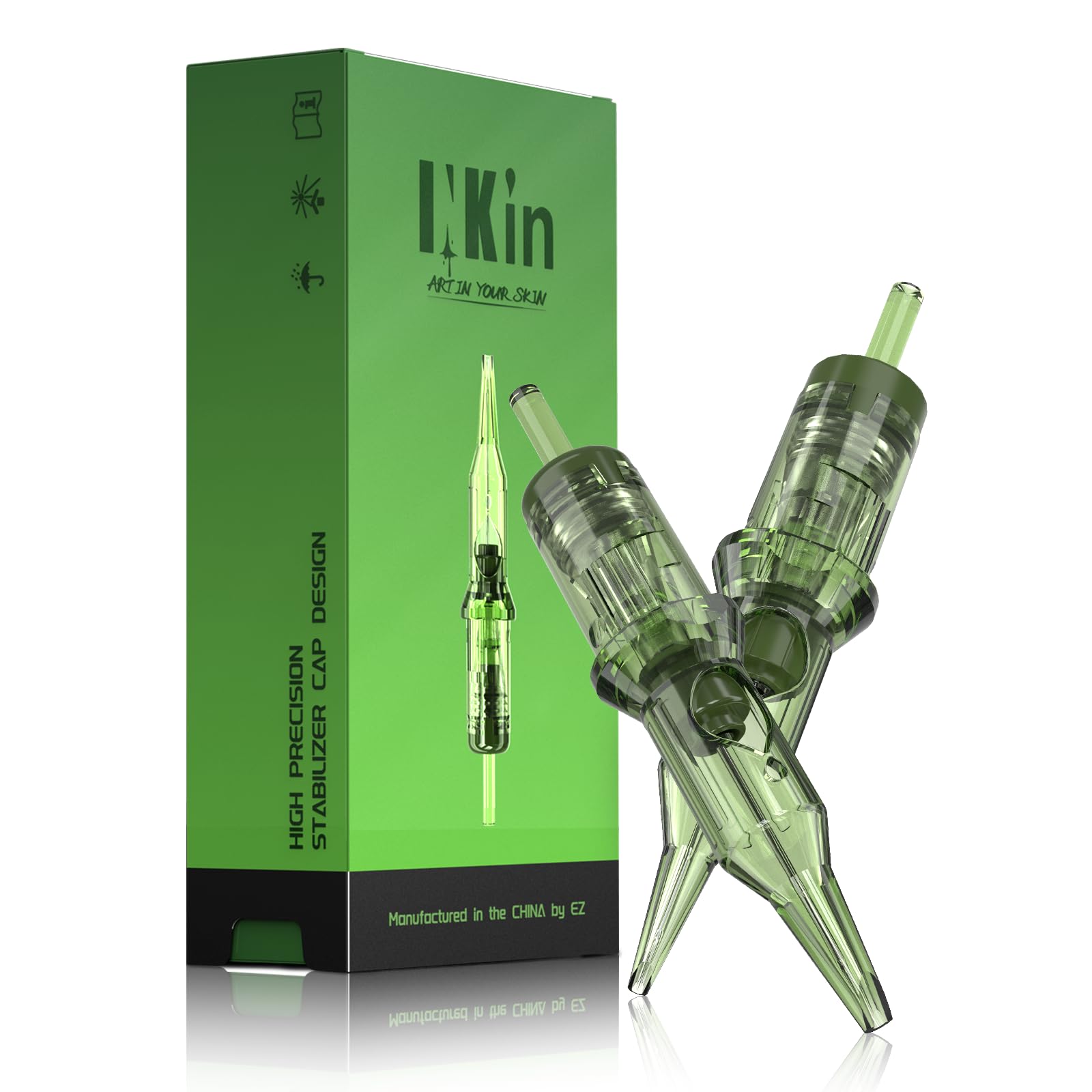 INKin REVO Tattoo Cartridge Needles 3RL 0.25mm | Disposable Cartridges #08 Round Liner, 20 Pcs (R0803RL)