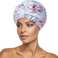 INNELO Luxury Shower Cap for Women – Reusable Waterproof with Satin Lining