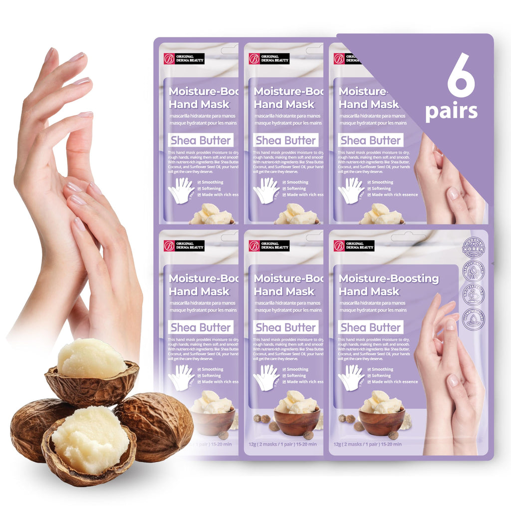 Innerest Original Derma Beauty Hand Mask — 6 Pairs Moisture-Boosting Shea Butter Gloves