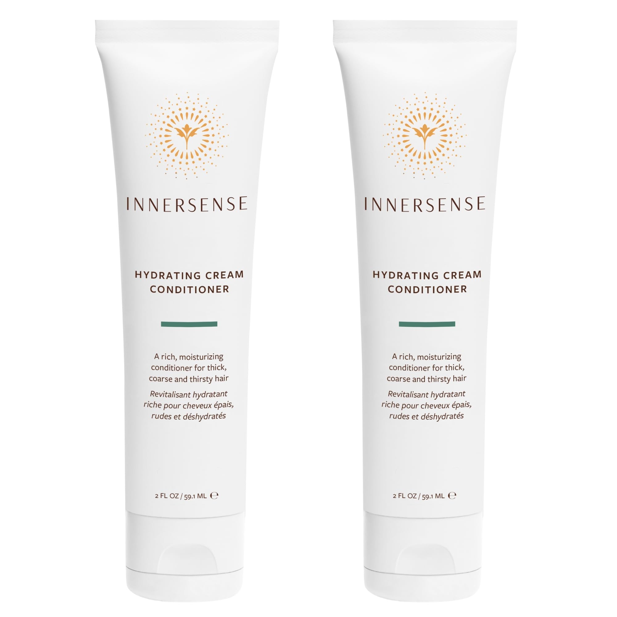 INNERSENSE Organic Beauty Natural Hydrating Cream Conditioner for Dry, Thick Hair | Non-Toxic, Cruelty-Free 2-Pack (2 x 2 fl oz / 59.1 mL each)