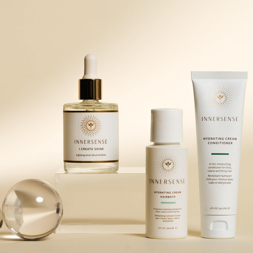 INNERSENSE Hydrate & Shine Set – Hydrating Hairbath, Conditioner & Gloss Serum | Clean, Cruelty-Free Haircare