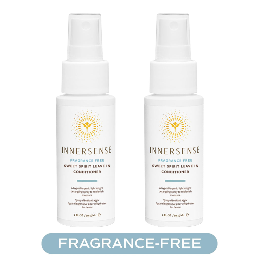 INNERSENSE Organic Beauty – Fragrance-Free Sweet Spirit Leave-In Conditioner | Detangling, Hydration, Smoothing | Non-Toxic, Cruelty-Free Haircare (2×2 oz)