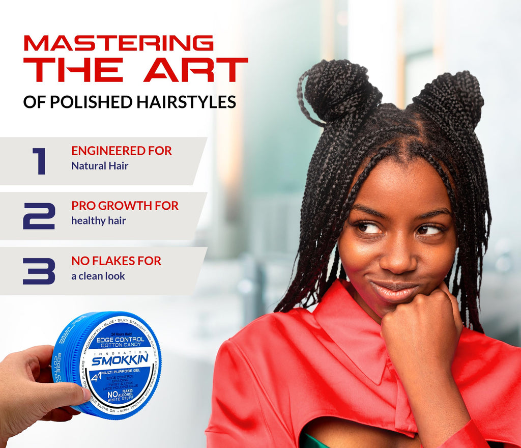 INNOVATION SMOKKIN Strong Hold Hair Wax – Edge Control, Braids & Twists | Cotton Candy 5.09 fl oz