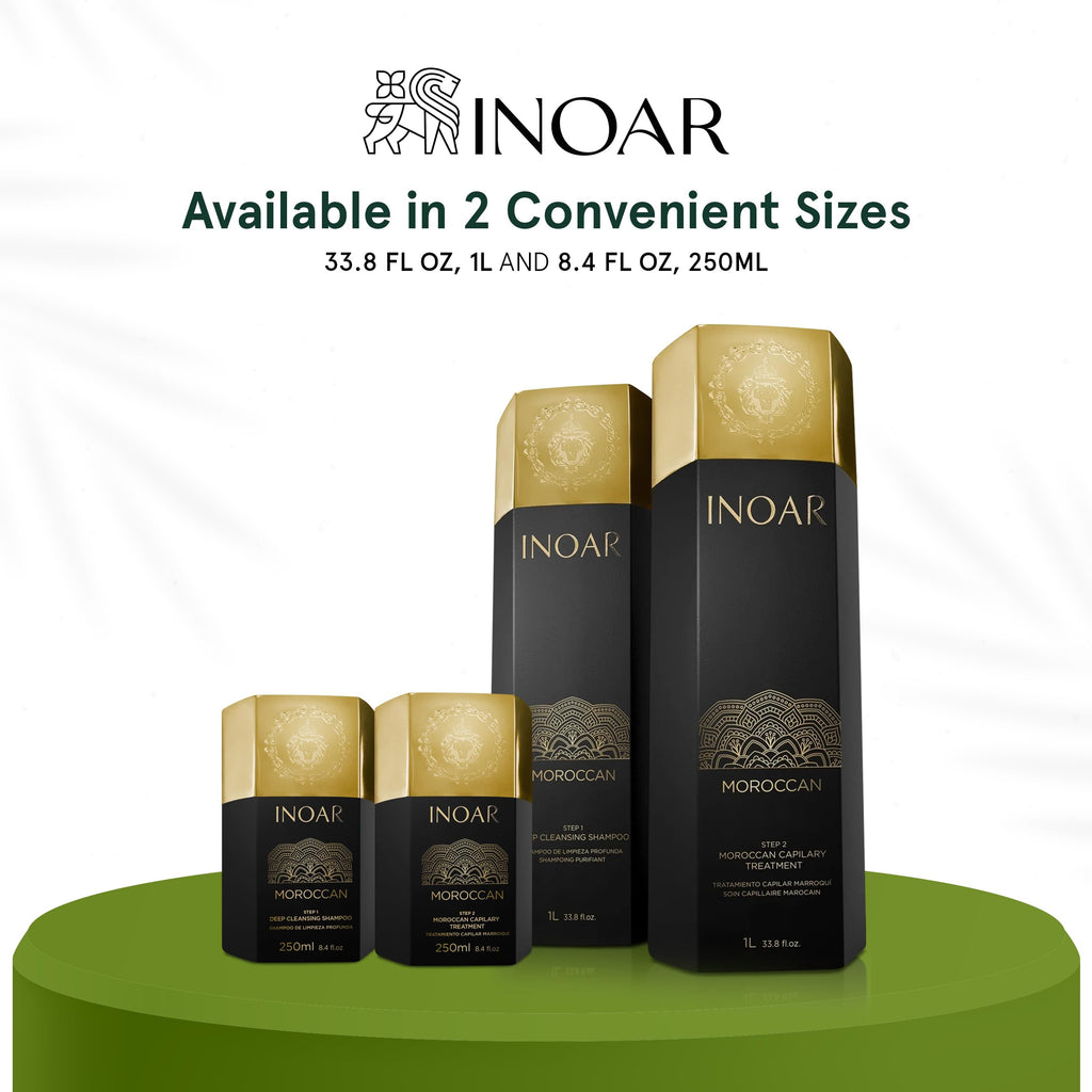 INOAR Moroccan Premium Treatment Step 2 – Keratin with White Clay & Cocoa Oil for Frizz Reduction & Hair Smoothing