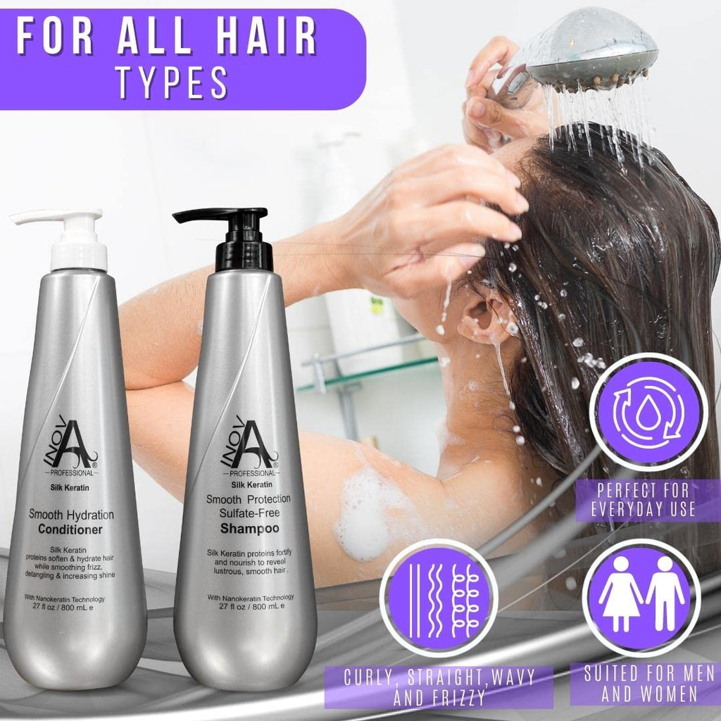 Inova Professional Silk Keratin - Sulfate-Free Shampoo for Smooth, Protected Hair | 800 ml