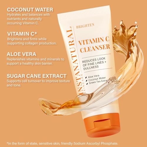 InstaNatural Vitamin C Cleanser & Moisturizer Kit — Brightens, Smooths Texture, Reduces Fine Lines