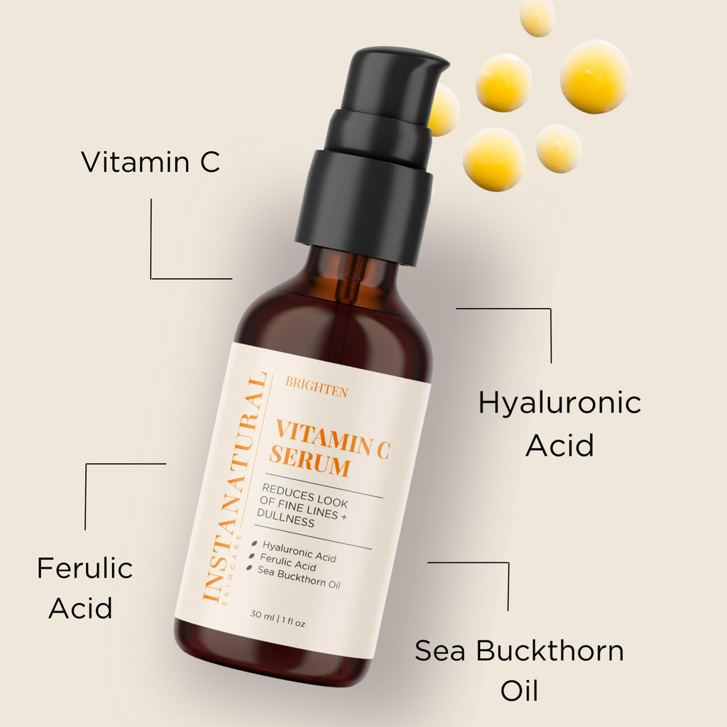 InstaNatural Vitamin C Moisturizer & Serum Kit — Brightening Hydration with Hyaluronic Acid & Botanical Extracts