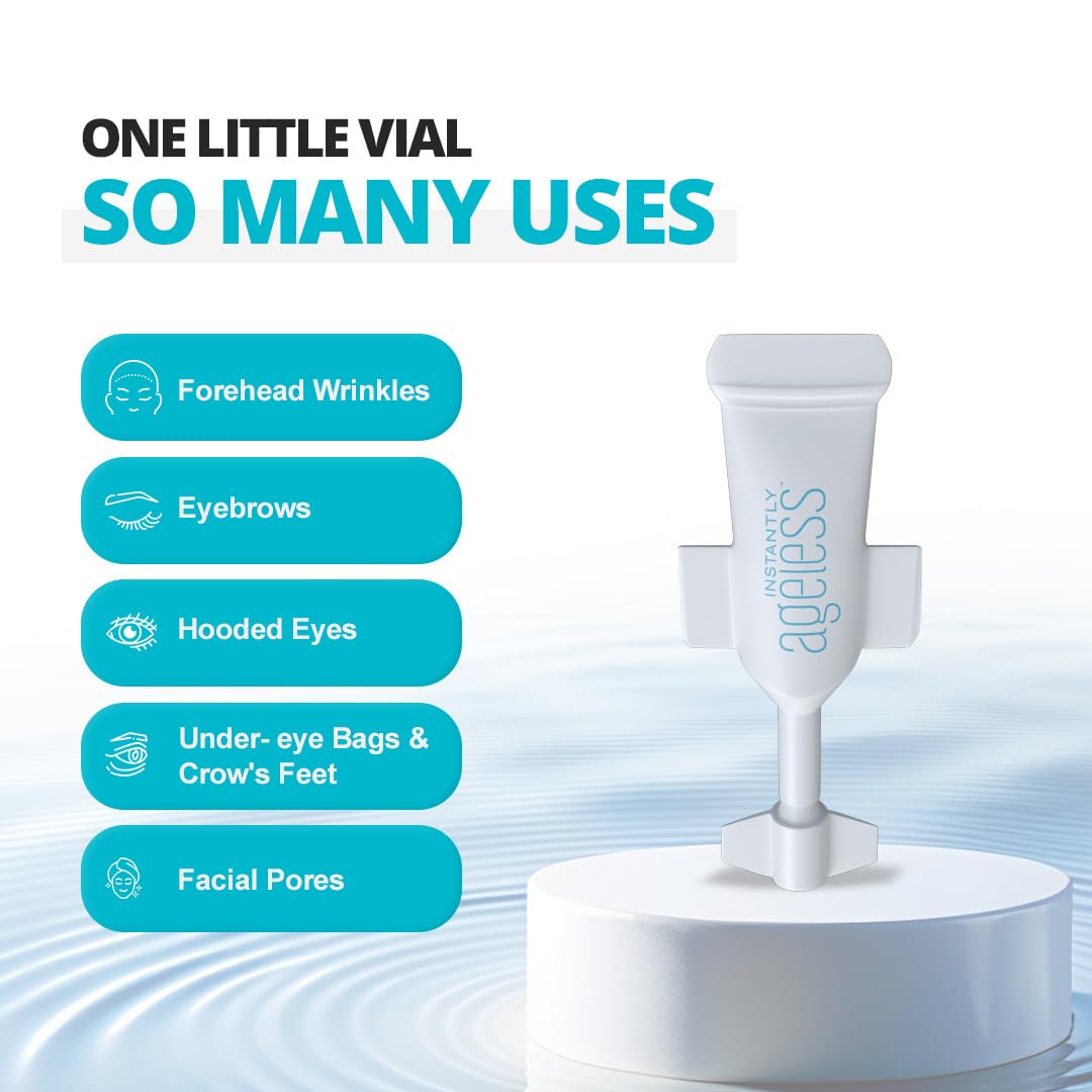 Instantly Ageless - Instant Face Lift Cream with Vitamin C | Eye Puffiness & Wrinkle Tightener (10 Vials)