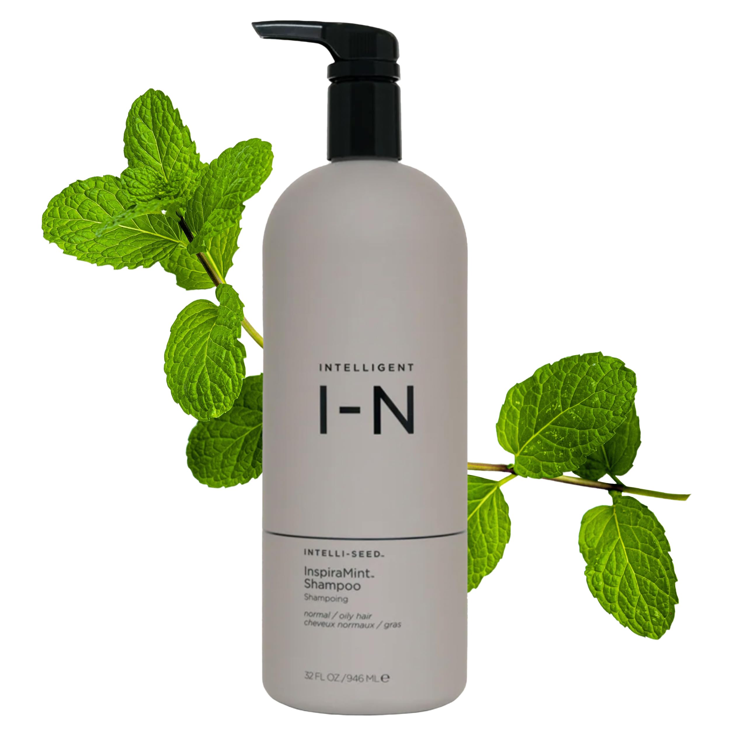 Intelligent Nutrients InspiraMint Shampoo – Invigorating Mint Daily Shampoo for Fine & Oily Hair | Color-Safe, Vegan, 32 oz