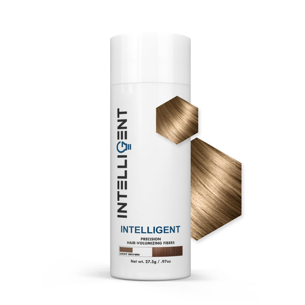 Intelligent Precision Hair-Volumizing Fibers (Light Brown) - 27.5g | 6 Shades for Men & Women | Intelligent Shop