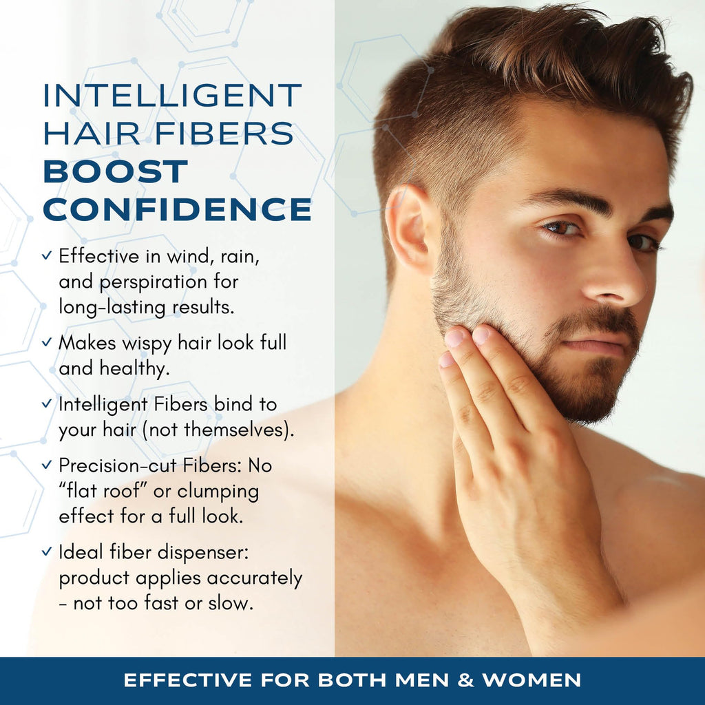 Intelligent Precision Hair-Volumizing Fibers (Light Brown) - 27.5g | 6 Shades for Men & Women | Intelligent Shop