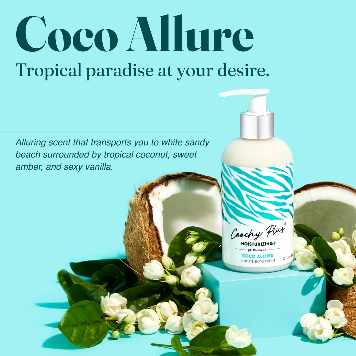 IntiMD Coochy Plus COCO ALLURE Intimate Shaving Cream | MOISTURIZING+ Formula for Rash-Free Shaves