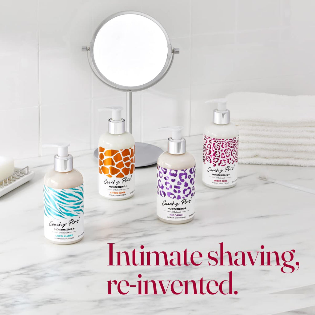 IntiMD Coochy Plus Moisturizing Shaving Cream – Sweet Bliss 3 Pack for Bikini, Pubic & Underarms