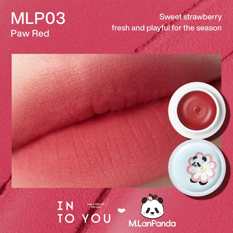INTO YOU x M.Lan Panda Matte Lipstick MLP03 | Long-Lasting Matte Lip Color with Lip Brush