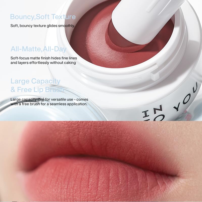 INTO YOU x M.Lan Panda Matte Lipstick MLP03 | Long-Lasting Matte Lip Color with Lip Brush