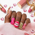 IntoVibes 10-Piece Luxury Duck Shape Acrylic Press-On Nails – Short Pink French, Reusable