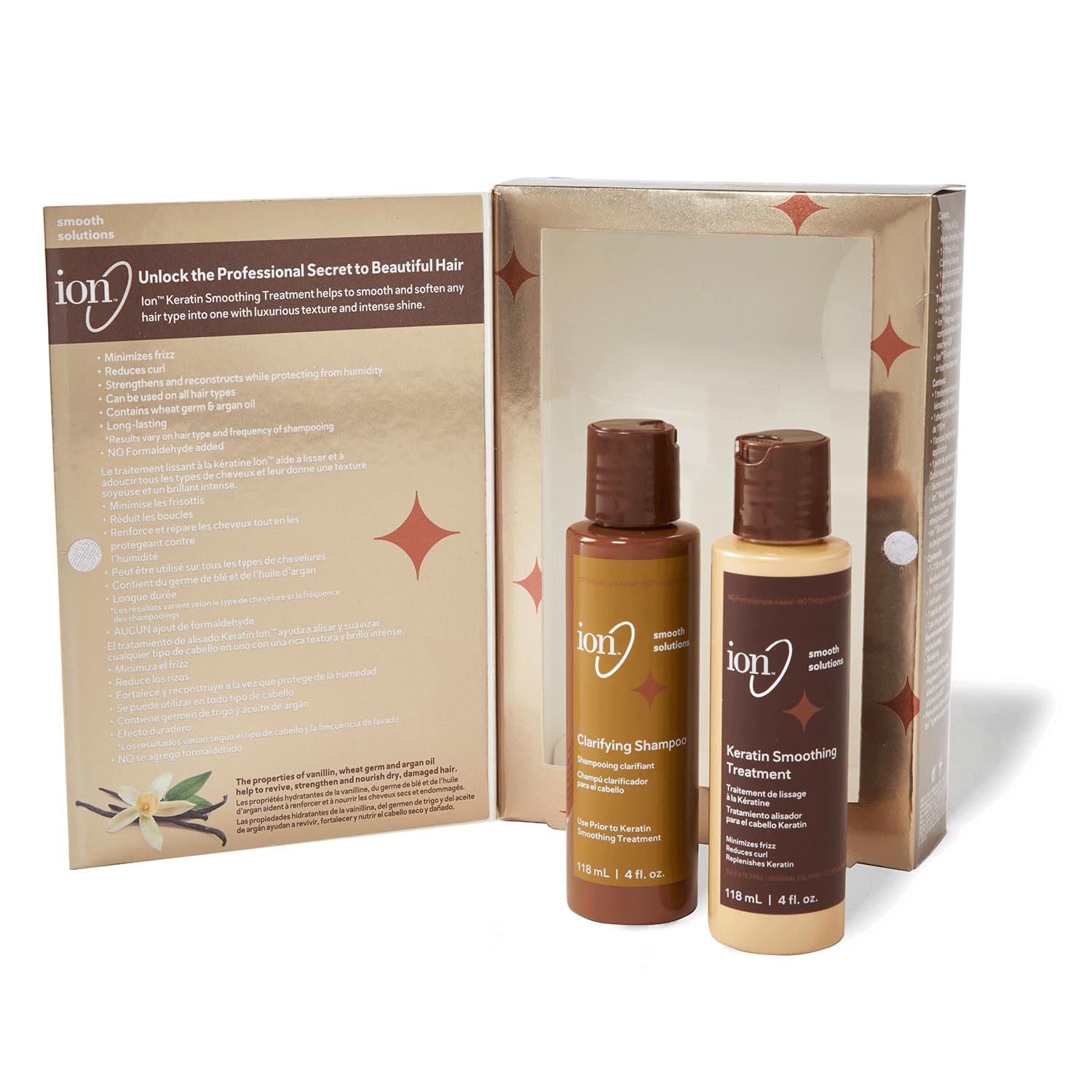 ion Keratin Smoothing Treatment Kit – Formaldehyde Free Deep Nourishment for All Hair Types