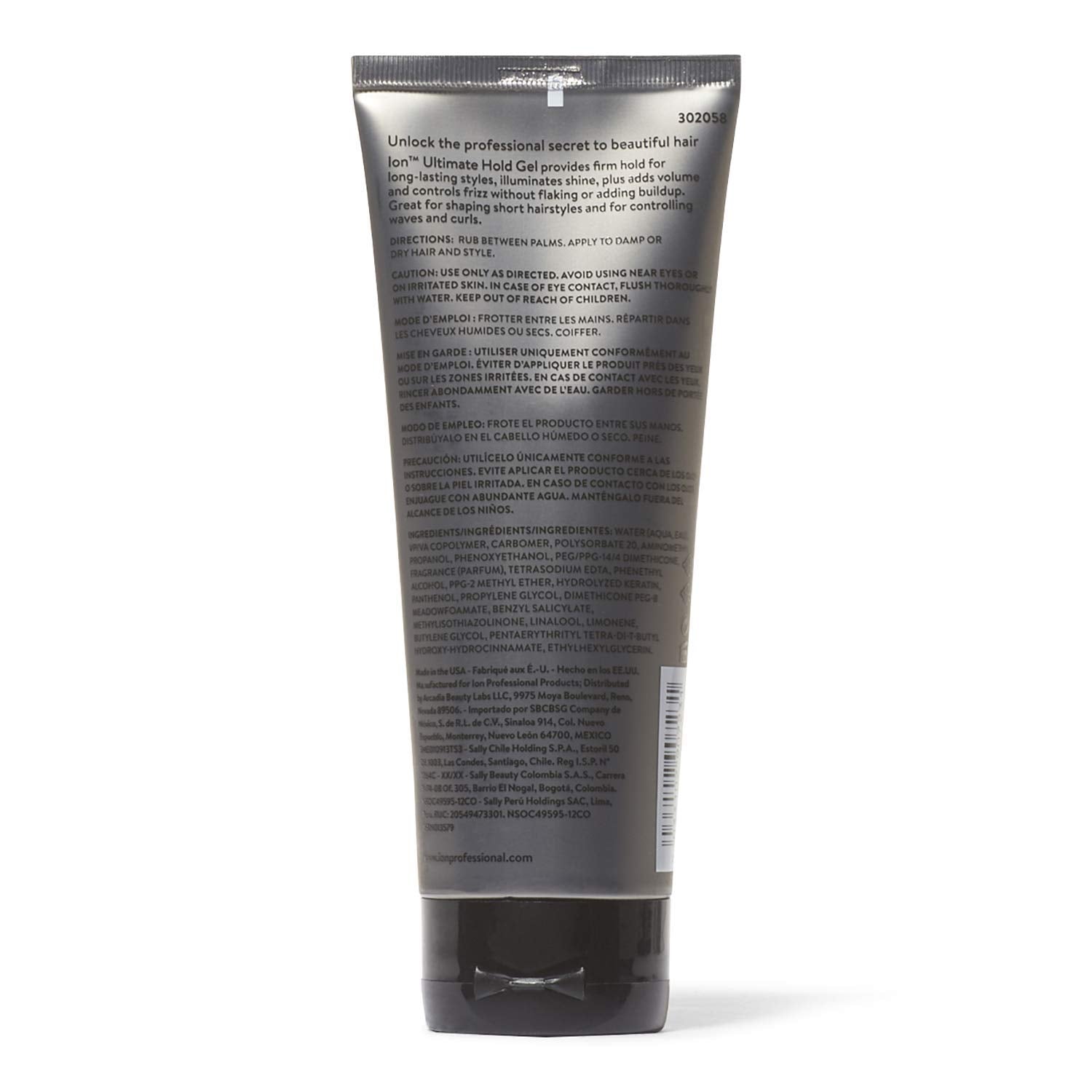ion Styling Solutions Ultimate Hold Gel – Firm Hold, No Flaking, Paraben Free (7.5 oz)