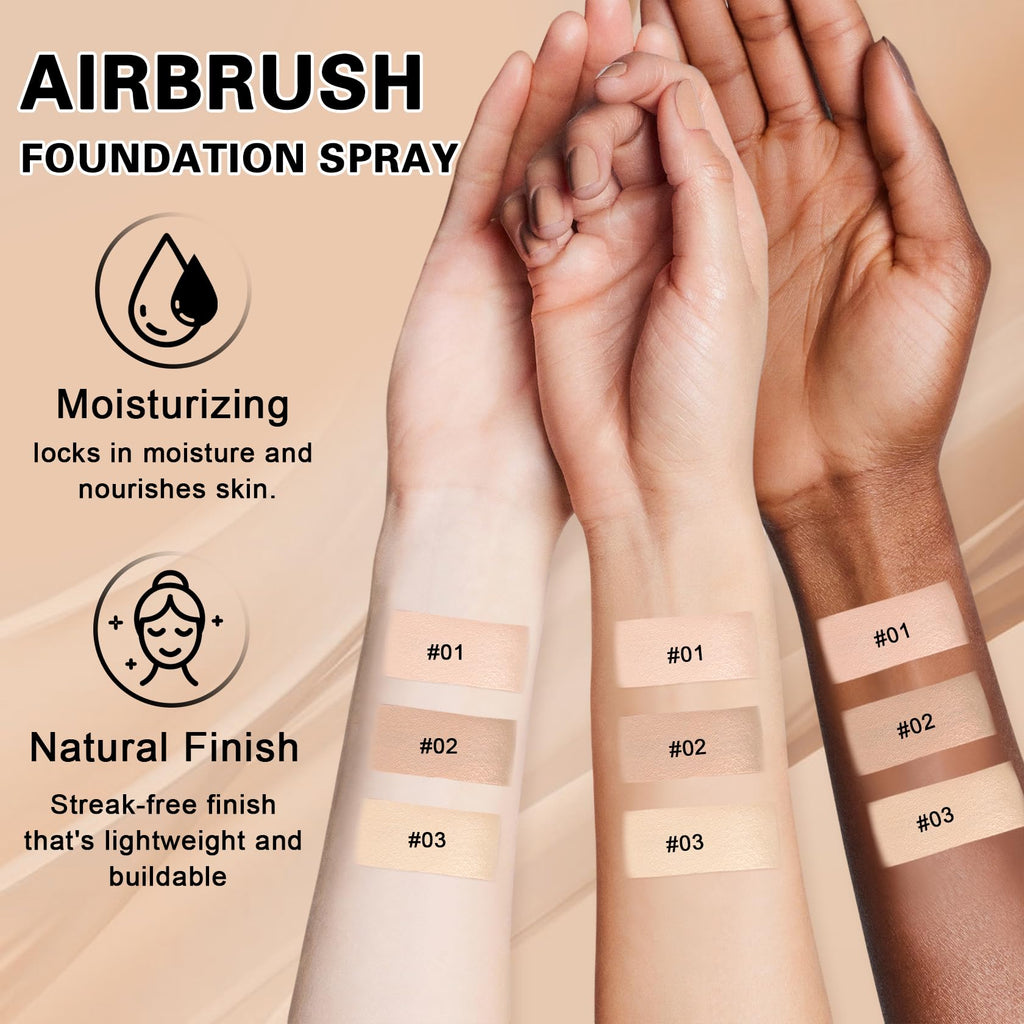 IONSGAKO Magic Minerals Airbrush Foundation Spray – Silk Matte, Long-Lasting Coverage