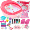 IPOOLTENG Kids Foot Spa & Nail Art Kit – Colorful Lights, All-in-One Spa Kit for Girls Aged 4–12