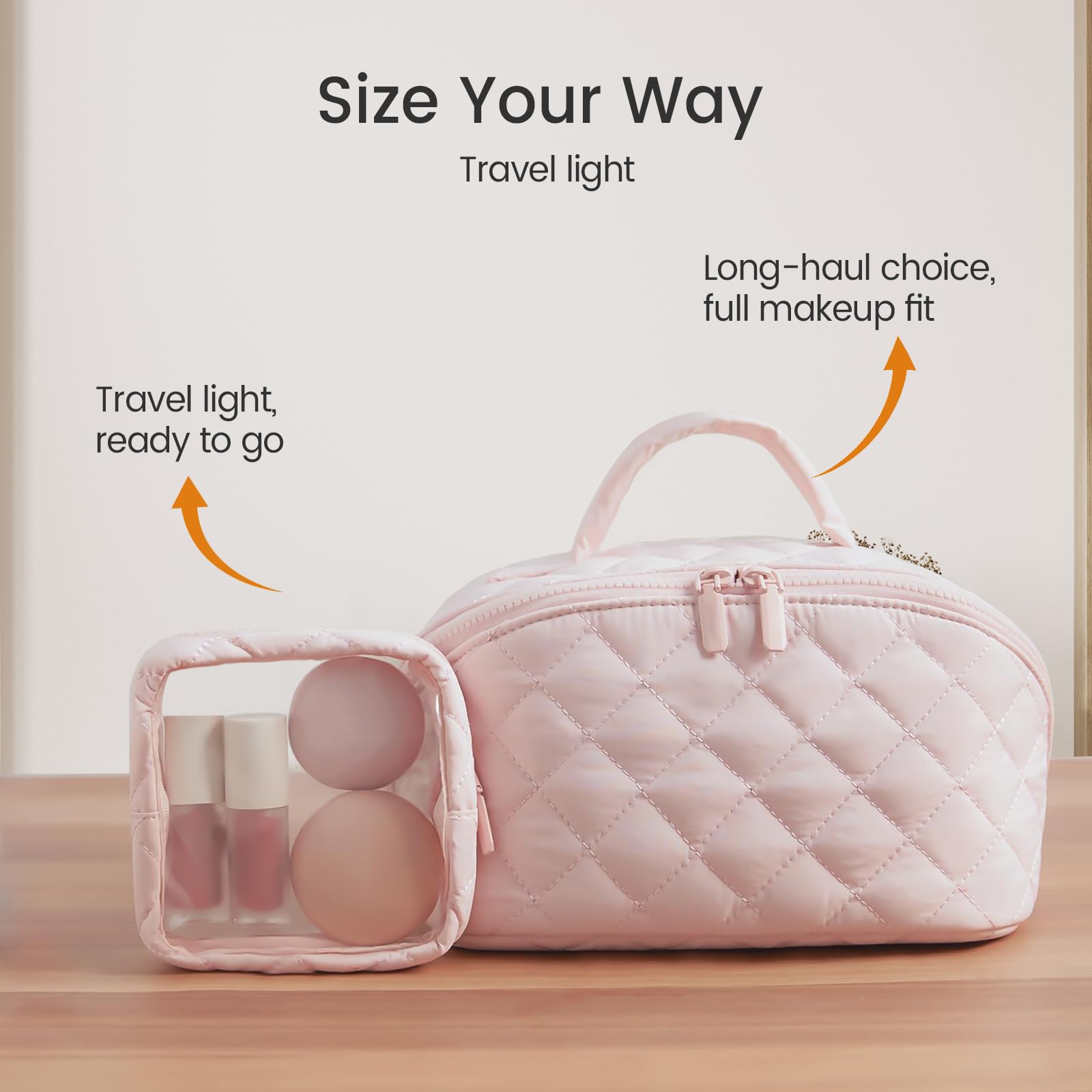 IrisCargo 2026 Travel Makeup Bag — Wide-Open, 180° Lay-Flat, Waterproof Large Cosmetic Case