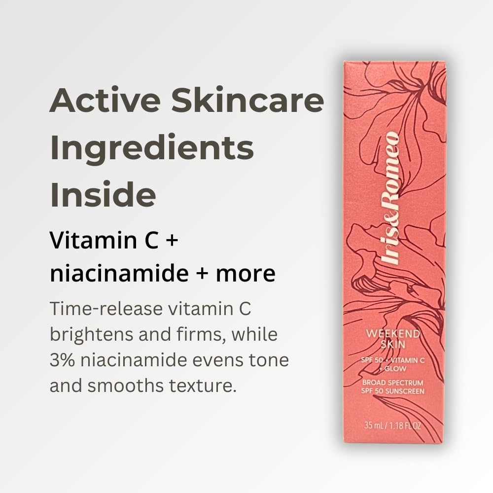 IRIS&ROMEO Weekend Skin SPF 50 — Instant Glow Tinted Mineral Sunscreen with Vitamin C + Niacinamide