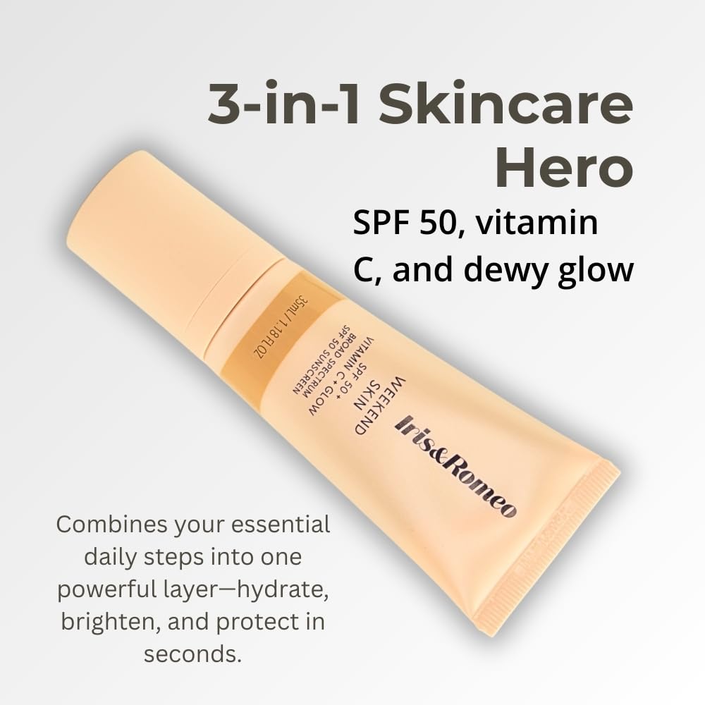 IRIS&ROMEO Weekend Skin SPF 50 — Instant Glow Tinted Mineral Sunscreen with Vitamin C + Niacinamide
