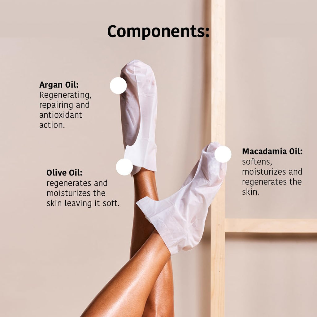 IROHA NATURE Nourishing Foot Mask Socks – Argan & Macadamia Oil, 15 Pairs, 100% Vegan
