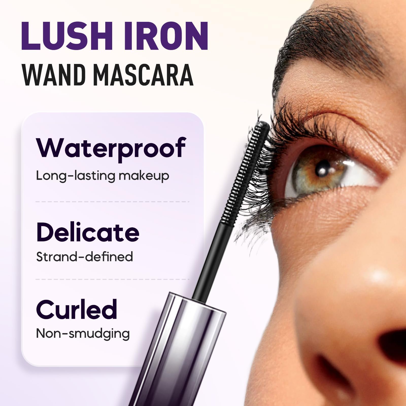 Iron Wands Rod Mascara - 3D Curl, Waterproof & Clump-Free (Black)