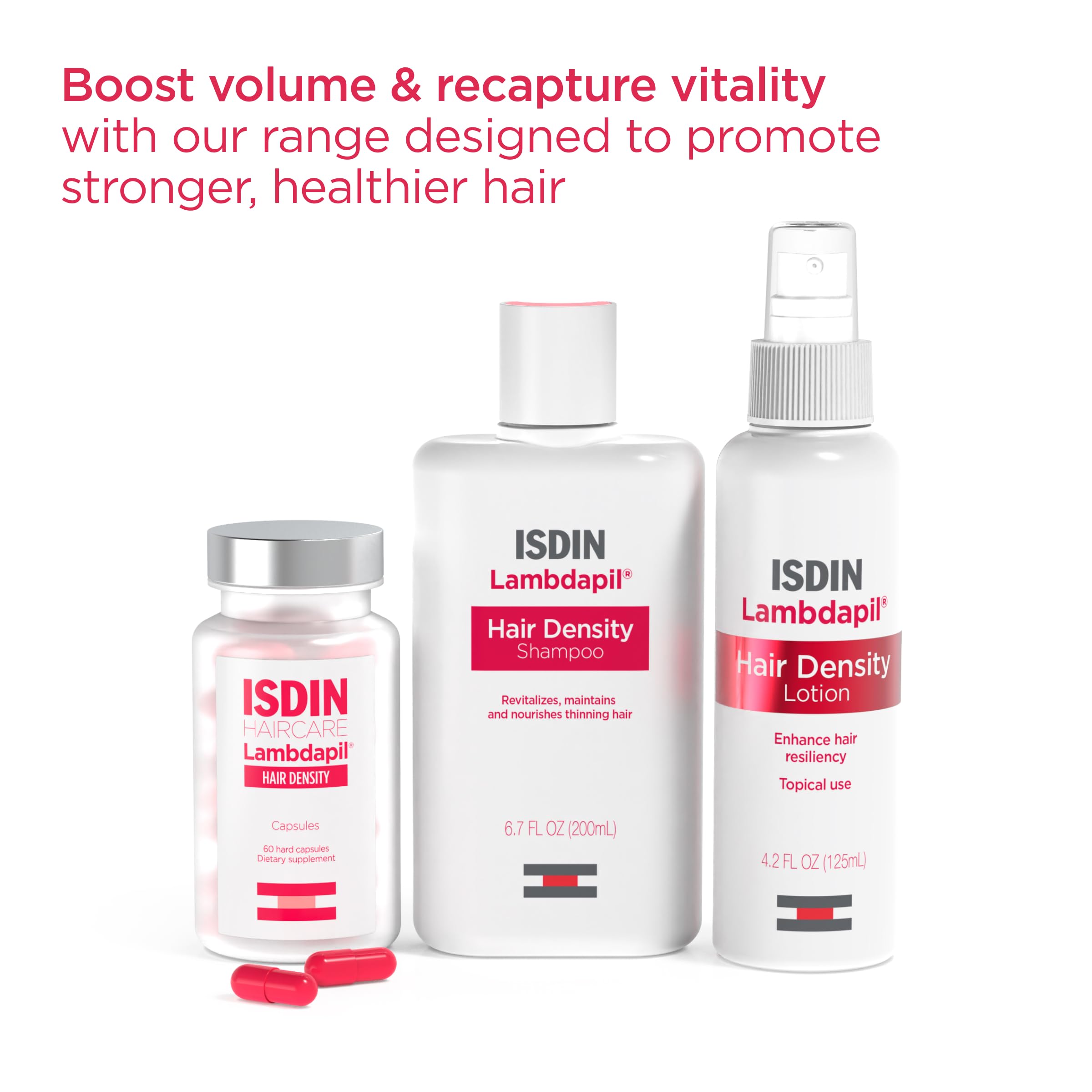 ISDIN Lambdapil Hair Density Capsules – Hair Thickening Vitamins (180 capsules) | 3-Month Supply
