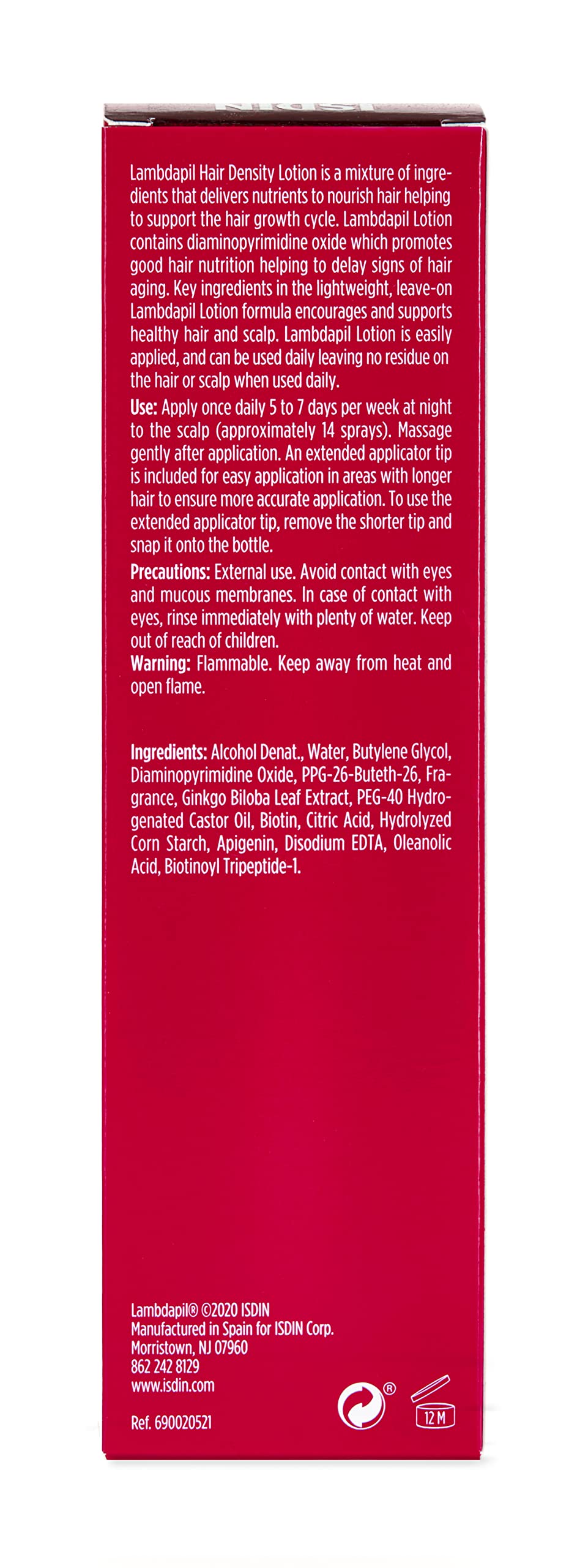 ISDIN Lambdapil Hair Loss Lotion to Strengthen Hair – Thicker, Fuller Hair (4.2 Fl Oz)