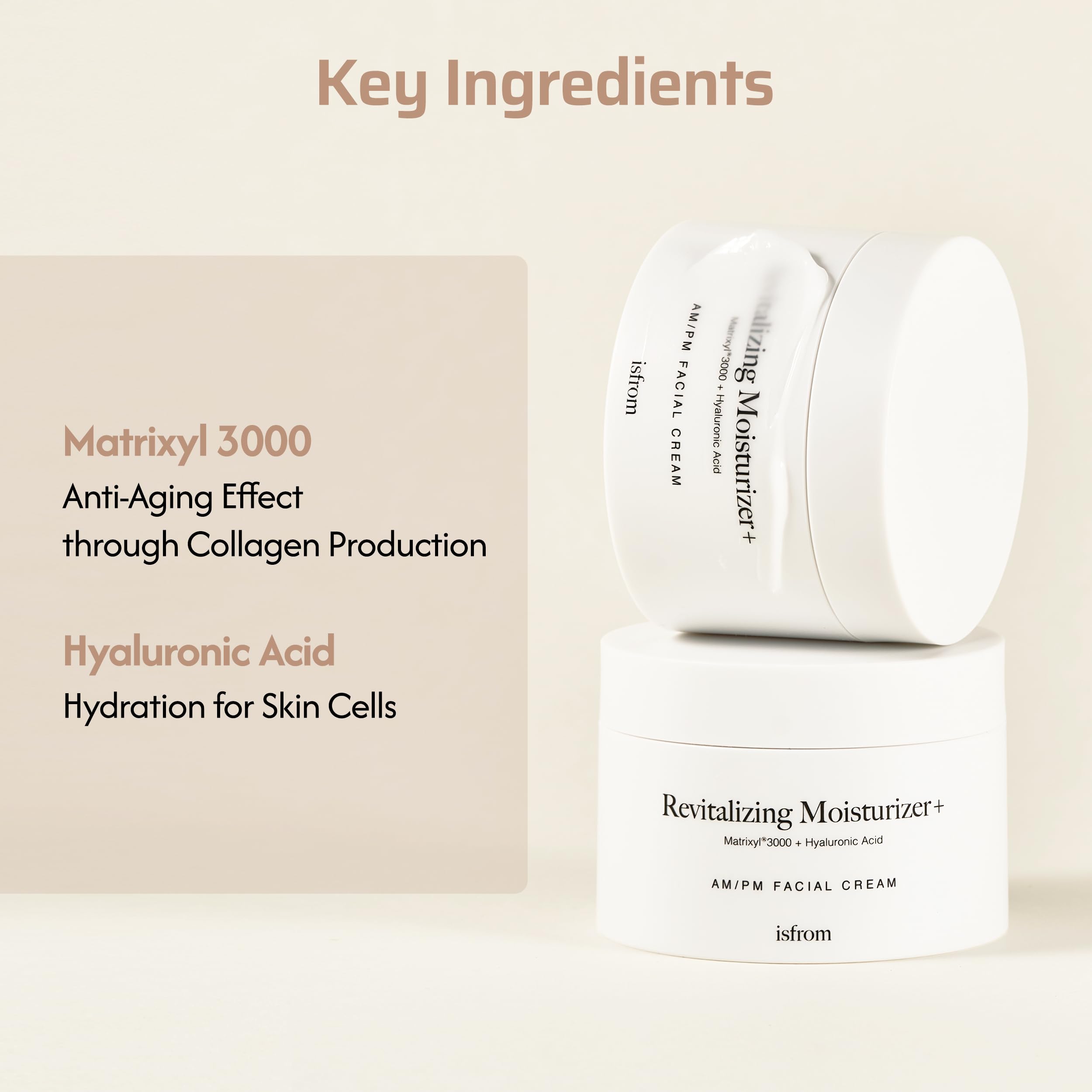 IS_FROM Revitalizing Moisturizer+ – Lightweight AM/PM Cream with Matrixyl 3000 & Hyaluronic Acid