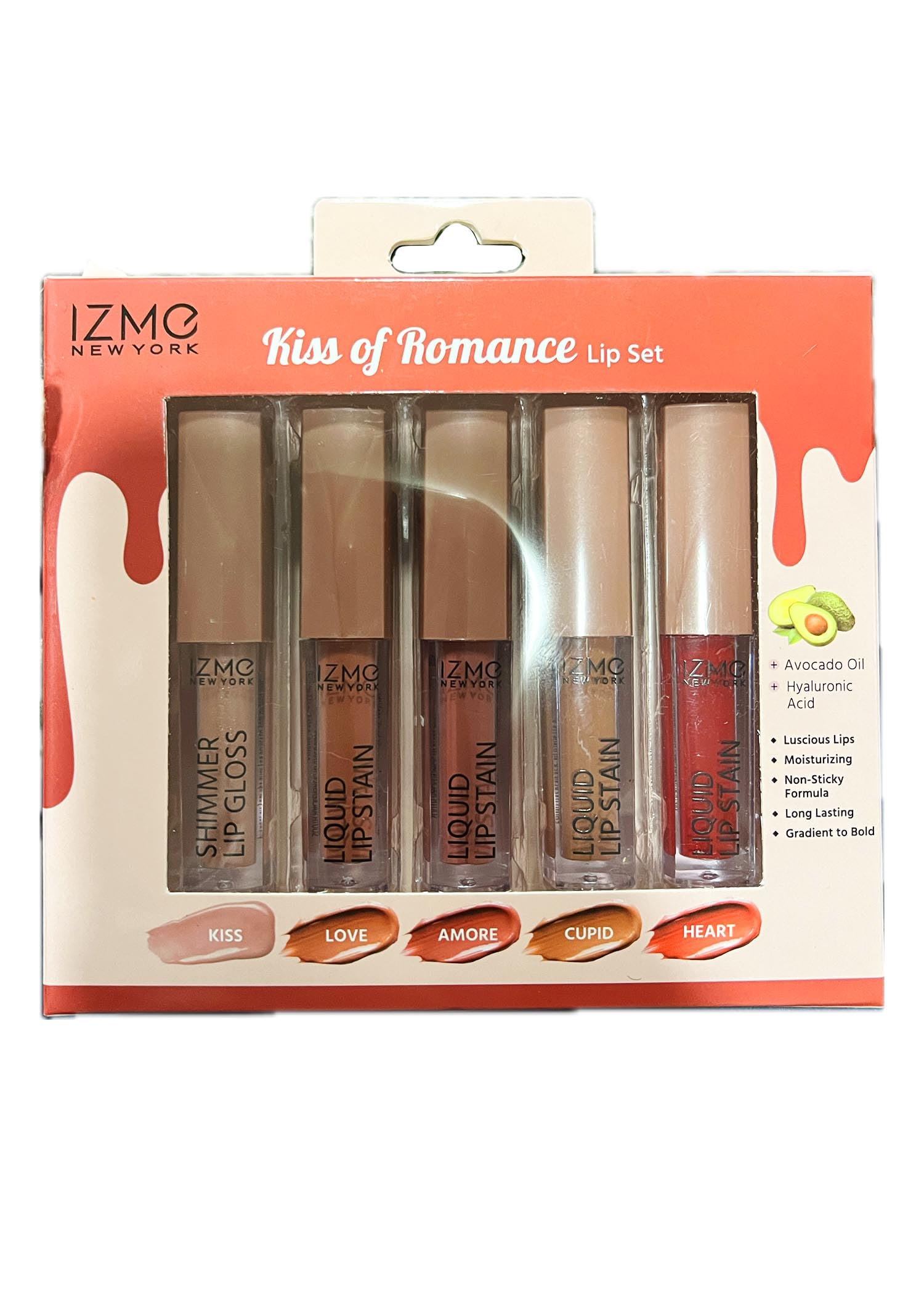 IZME New York Kiss of Romance Lip Set – 4 Lip Stains + 1 Gloss