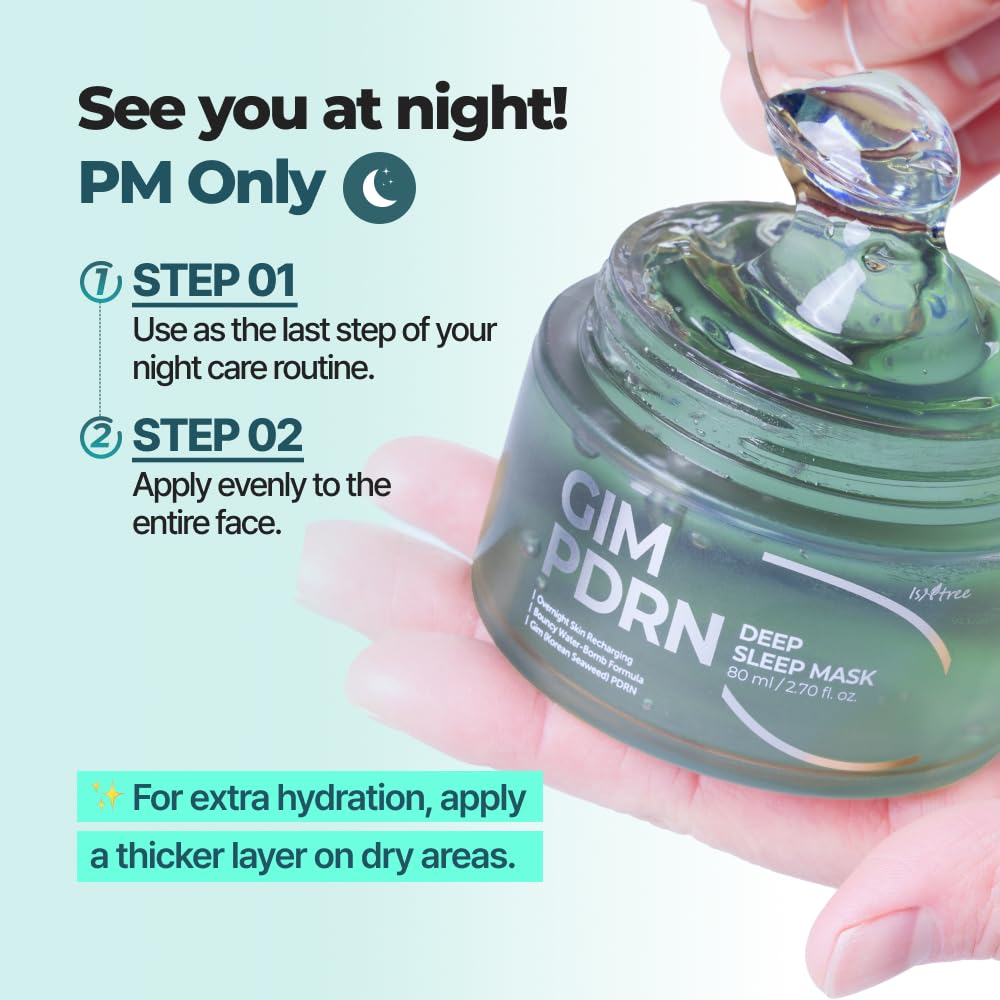 IsNtree Gim PDRN Deep Sleep Mask 80ml – Seaweed PDRN Night Gel for Hydration & Skin Bounce