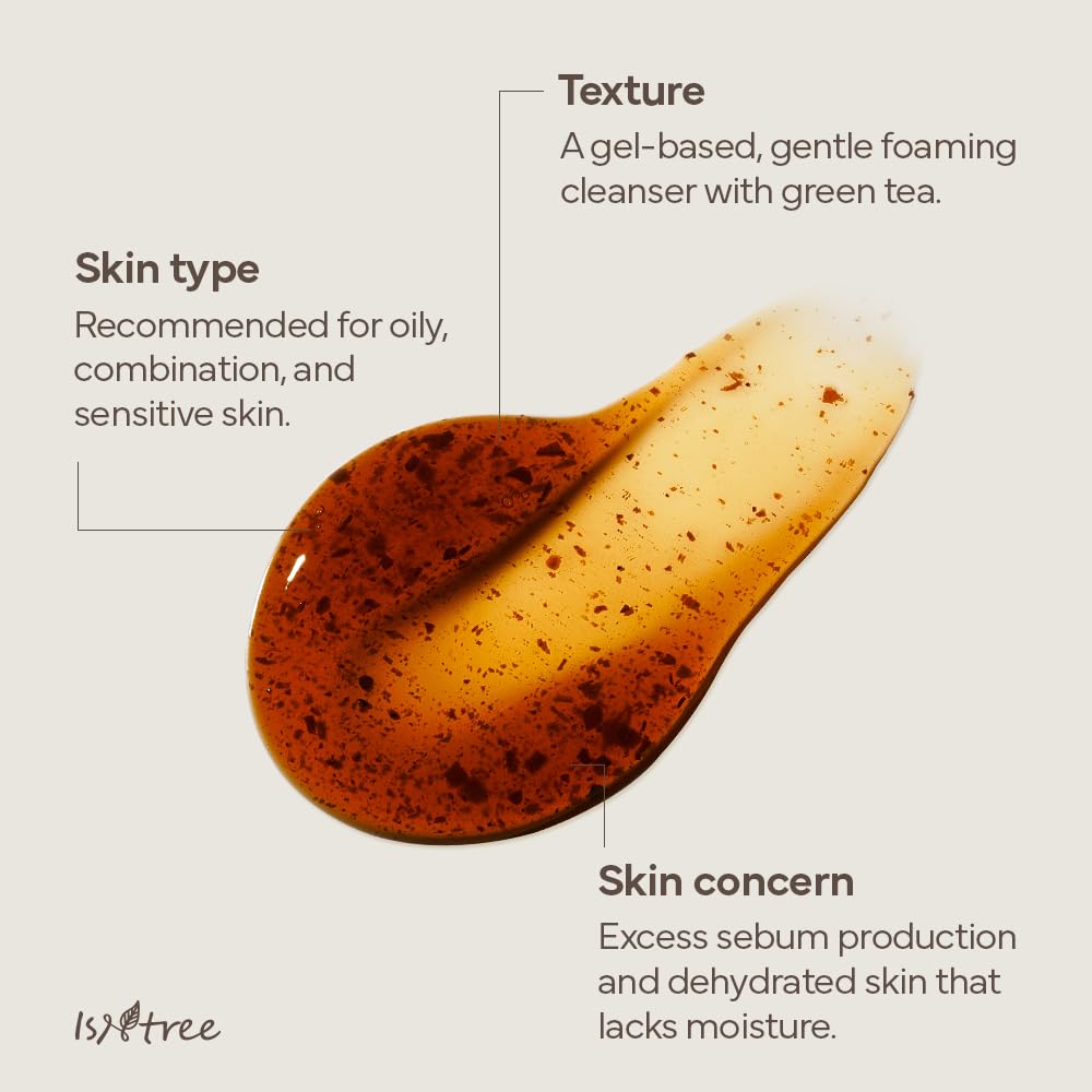 IsNtree Green Tea Fresh Cleanser 120 ml – Jeju Green Tea Extract + 4-Hyaluronic Acid | Gel Cleanser for Oily & Sensitive Skin