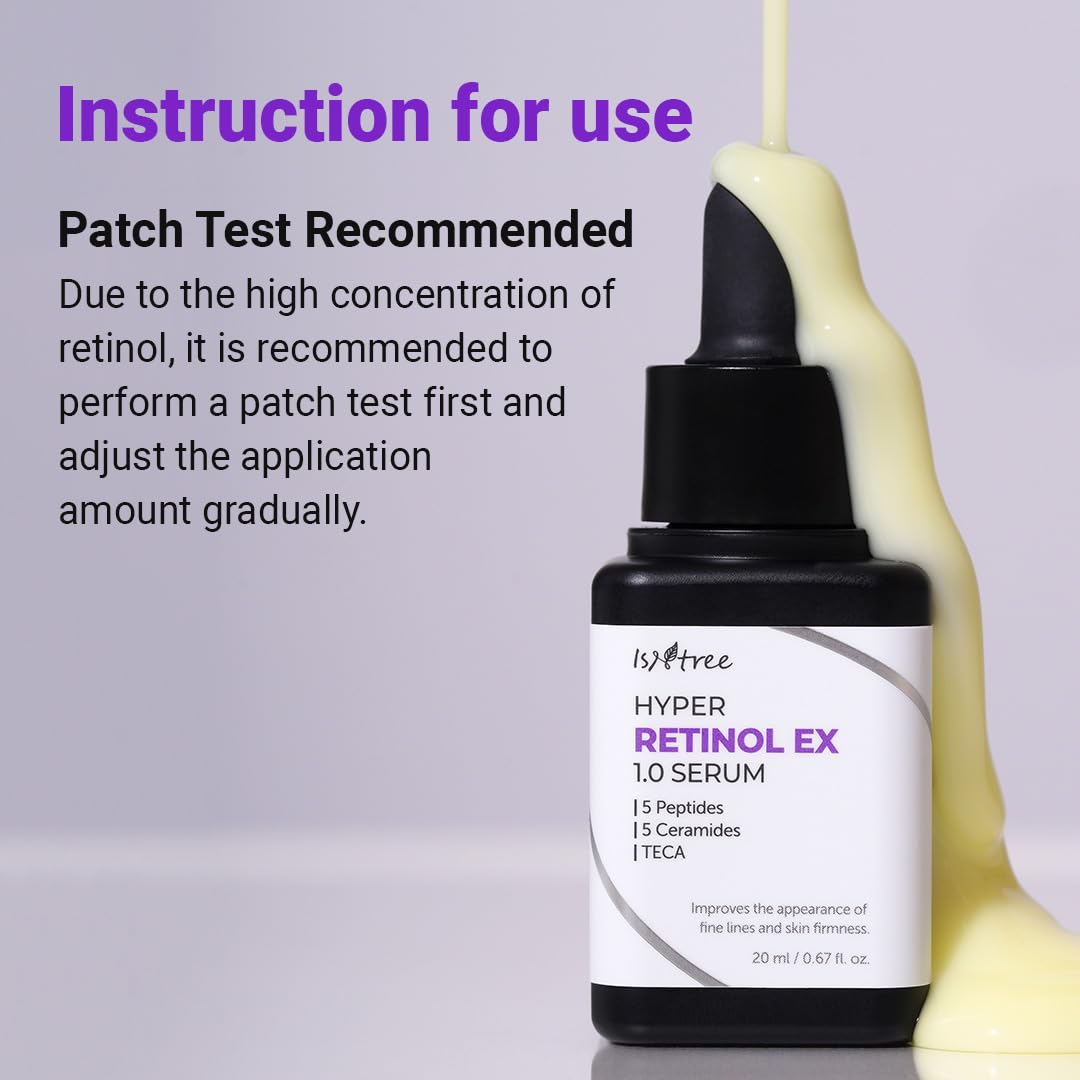 ISNTREE Hyper Retinol EX 1.0 Serum 20ml | 5 Peptides + 5 Ceramides | Gentle Night Serum for Firmer-Looking Skin
