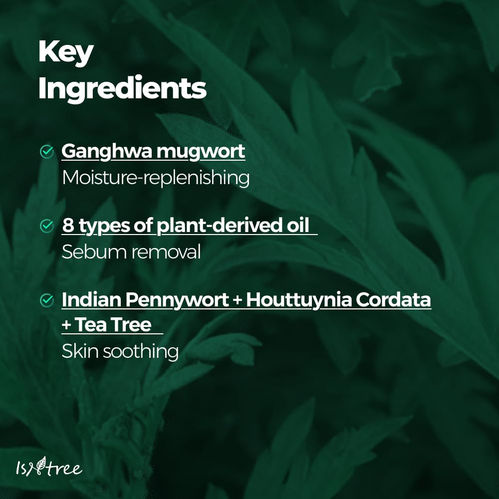 IsNtree Mugwort Calming Deep Cleansing Oil 200ml – Gentle, Non-Greasy Korean Oil Cleanser for Sensitive & Oily Skin